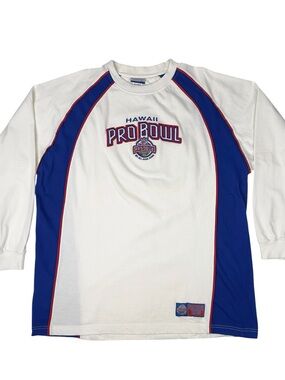 Vintage Reebok Hawaii 2005 NFL Pro Bowl Blue White Long Sleeve Tee Size 2XL AFC